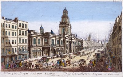 Royal Exchange 2nd exterior, London, 1761 af Mothey Lairee