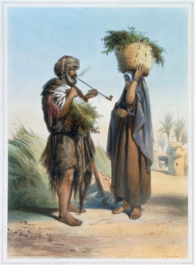 Fellah mand og kvinde, 1848 af Mouilleron