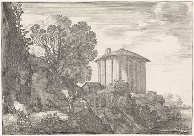 Landskab med Vesta-templet Arkadiske landskaber (serietitel) af Moyses van Wtenbrouck
