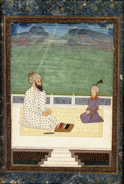 En mulla og en elev, 1700-tallet af Mughal School