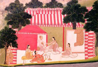 En Prins og hans Harem af Mughal School