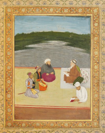 Diskussion mellem lærde mænd og fyrster, slutningen af 1600- og begyndelsen af 1700-tallet af Mughal School