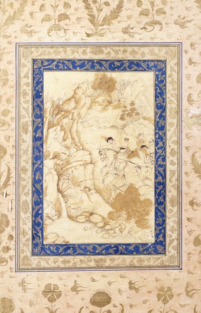 Jagtscene, ca. 1660-80 af Mughal School