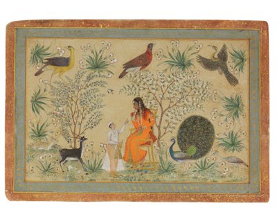 Adelig kvinde i en have, ca. 1740 af Mughal School