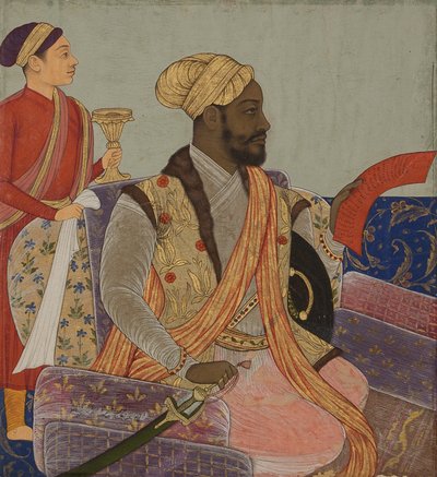 Den ædle Ikhlas Khan med et andragende, ca. 1650 (uigennemsigtig akvarel og guld på papir) af Muhammad Khan
