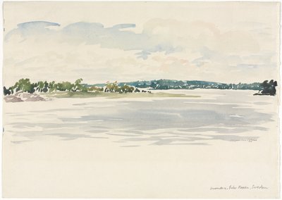 Middag, søen Noxen, Sverige af Muirhead Bone