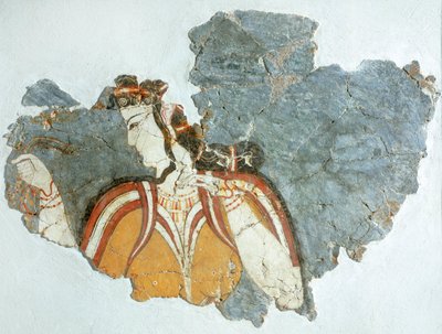 Hofdame, fresko fra Mykene-paladset, Grækenland, mykensk civilisation af Mycenaean