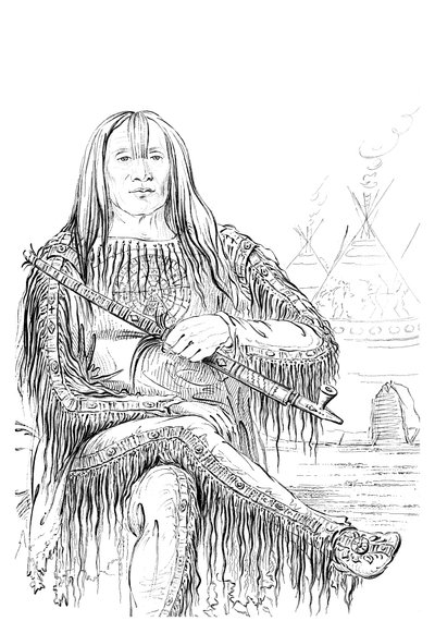 Chef for Blackfoot-nationen, 1841. af Myers and Co