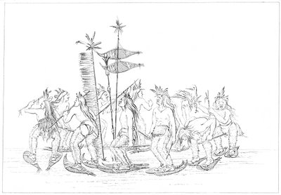 Chippewa sneskodans, 1841. af Myers and Co