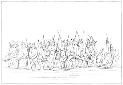 Siouxernes hundedans, 1841. af Myers and Co