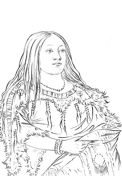 Portræt af en indiansk kvinde, 1841. af Myers and Co