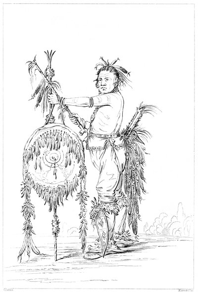 Sac or Fox brave, Rock Island, Upper Mississippi, 1841. af Myers and Co