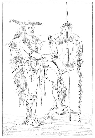 Sac or Fox brave, Rock Island, Upper Mississippi, 1841. af Myers and Co