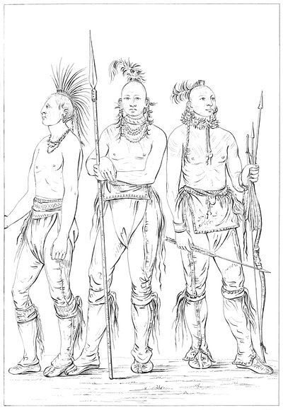 Three Osage braves, 1841. af Myers and Co