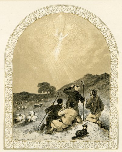 Angel viser sig for hyrder - Bibelen af Myles Birket Foster
