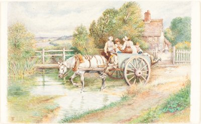 Børn i en vogn af Myles Birket Foster