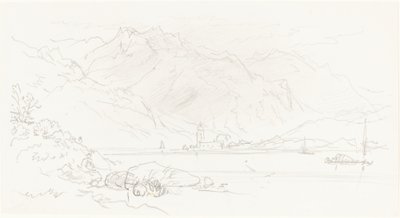 Sø i et bjergrigt landskab af Myles Birket Foster