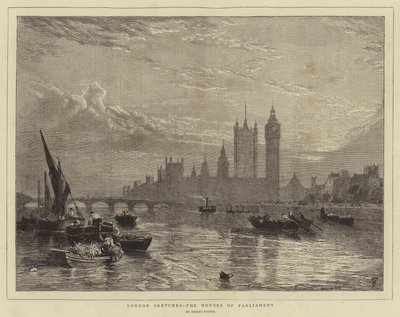 London Sketches, Houses of Parliament af Myles Birket Foster