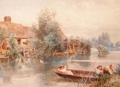 Messing About on the River (akvarel) af Myles Birket Foster
