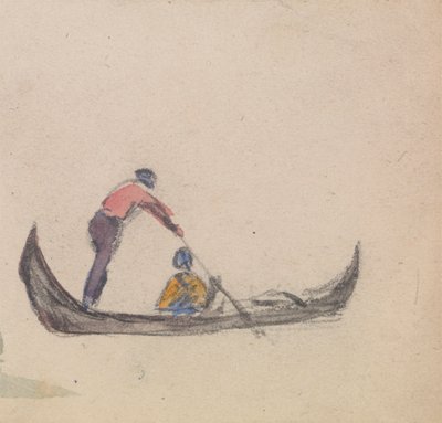 En af en gruppe på tre studier af gondoler af Myles Birket Foster