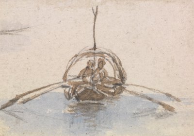 En af en gruppe på tre studier af gondoler af Myles Birket Foster