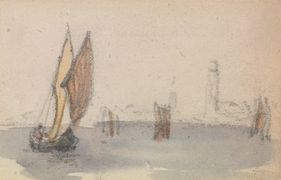 En af en gruppe på tre undersøgelser af den venetianske lagune af Myles Birket Foster