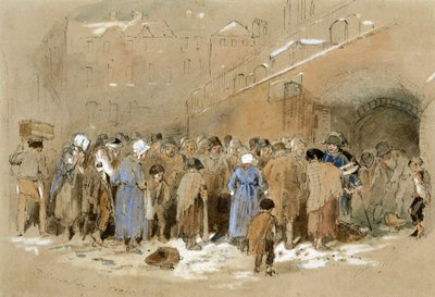 The Distribution of Coals (akvarel og bodycolour på papir) af Myles Birket Foster