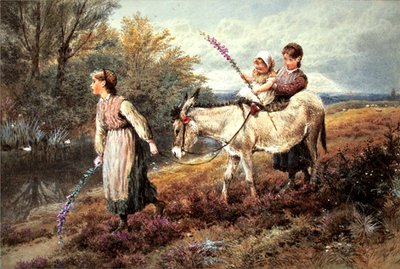 The Ride Home (akvarel med kropsfarve på papir) af Myles Birket Foster