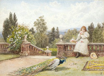 Terrassen (akvarel) af Myles Birket Foster