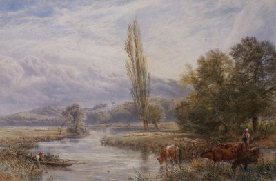 Vandingsstedet (akvarel) af Myles Birket Foster