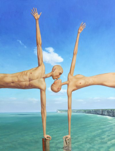 Et surrealistisk kyssende par af Myriam Feuilloley
