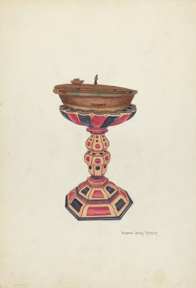 Døbefont og Stand af N.H. Yeckley
