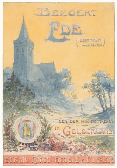 Besøger Ede, en af ​​de smukkeste regioner i Gelderland (original titel på objektet) af N.M. Kolsteren (signed by artist)