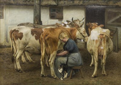 Malkning af køerne. Vestjylland af N.P. Mols