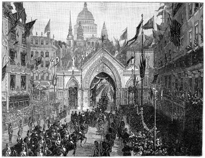 Processionen ved Ludgate Hill, Thanksgiving Day, London, 1900. af N. Chevalier