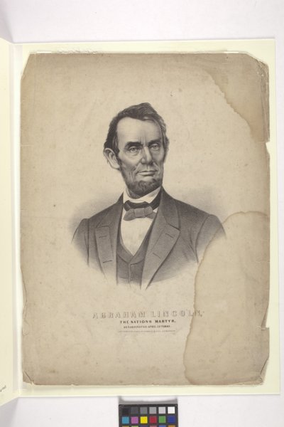 Abraham Lincoln (håndfarvet litografi) af N. and Ives J.M. (1824-95) Currier