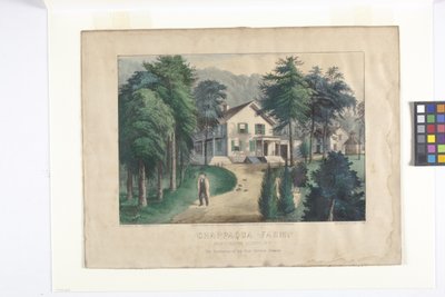 Chappaqua Farm, West Chester County, New York (håndkoloreret litografi) af N. and Ives J.M. (1824-95) Currier