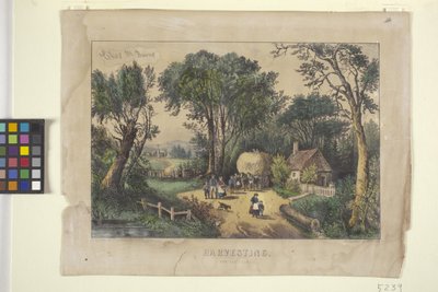 Høst. The Last Load (håndkoloreret litografi) af N. and Ives J.M. (1824-95) Currier