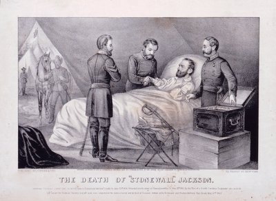 "Stonewall" Jacksons død (litografi) af N. and Ives J.M. (1824-95) Currier