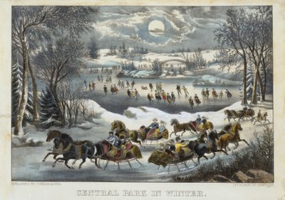 Central Park om vinteren af Currier and Ives