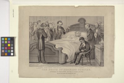 Charles Sumners død (litografi) af N. and Ives J.M. (1824-95) Currier