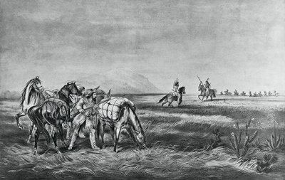 Fred eller krig, Møde mellem indianerne og hvide jægere, udgivet af Colin Simkin af Currier and Ives