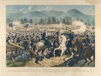 Slaget ved Gettysburg, Pa., 3. juli af Currier and Ives