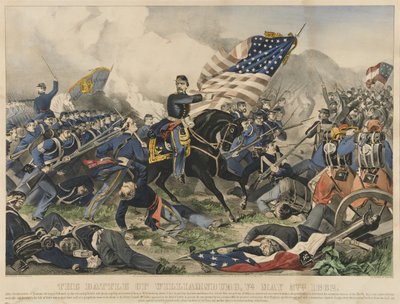 Slaget ved Williamsburg, Virginia den 5. maj 1862 (farvelitografi) af Currier and Ives