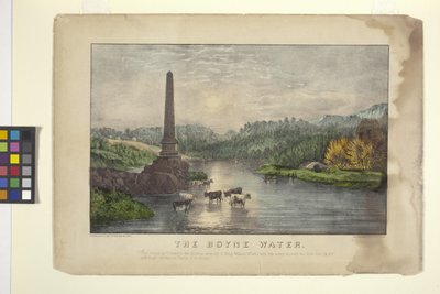 The Boyne Water (håndfarvet litografi) af N. and Ives J.M. (1824-95) Currier