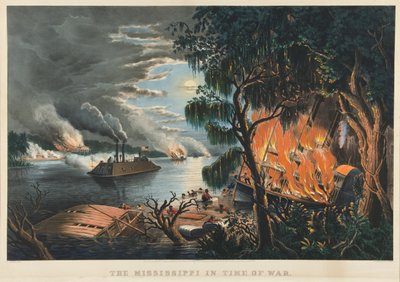 Mississippi i krigstid af Currier and Ives