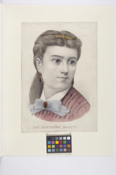 The Northern Beauty (håndkoloreret litografi) af N. and Ives J.M. (1824-95) Currier