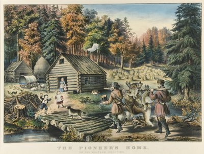 Pionerens hjem ved den vestlige grænse af Currier and Ives