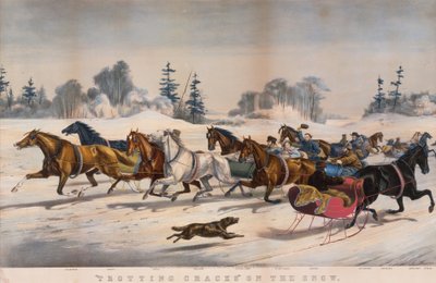 "Travknækker" på sneen af Currier and Ives