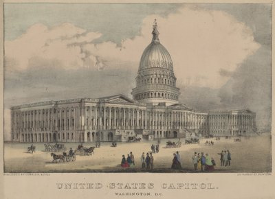 United States Capitol, Washington, D.C. 1872 (farvelitografi) af Currier and Ives